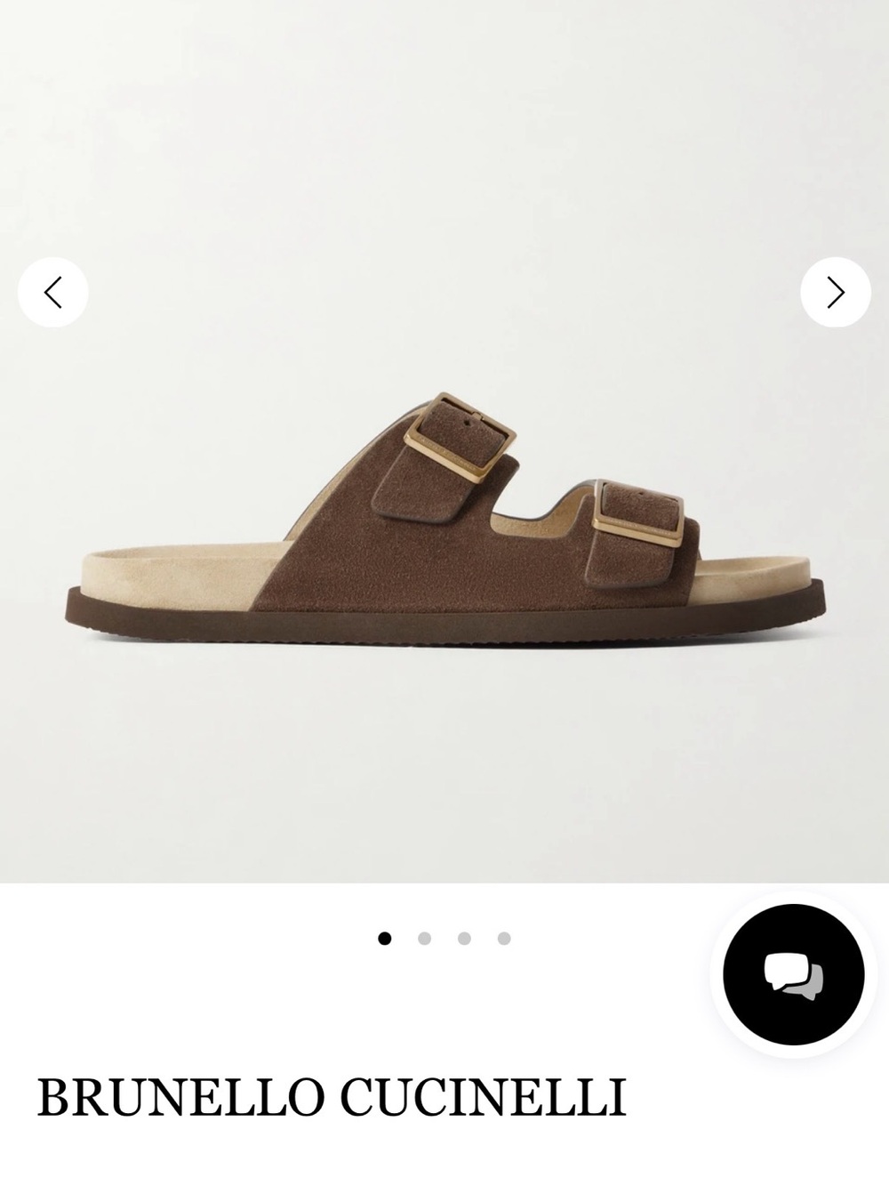 Brand new never worn - Brunello Cucinelli Brown Double-Strap Suede Sandals